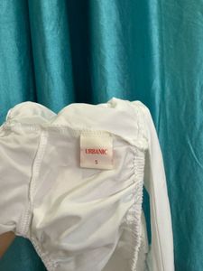White Ruffle Crop Top