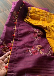 Beautiful Flower Work Saree💜