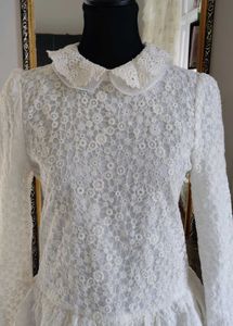 White Lace Peter Pan Collar Dress