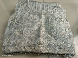 One Time Use Silver Lehenga