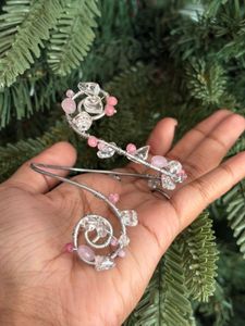 rose quartz and pink onyx arm cuff