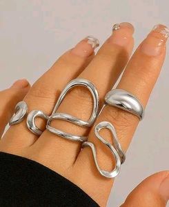 Gold Statement Rings (Set of 5)
