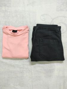 Crop Top With High-waist Jeans