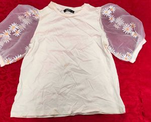 Camila White Designer Arms Top