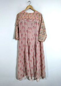 Peach Floral Print Kurta (Women&#39;s)