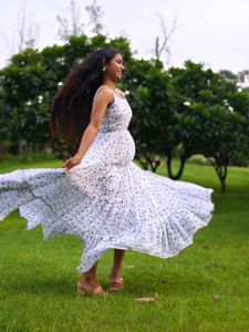 Frill Long White Skirt