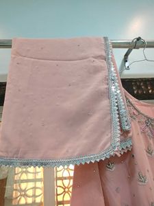 💞Peach Colour Ambrella Plazo Long Kurti With Dupa