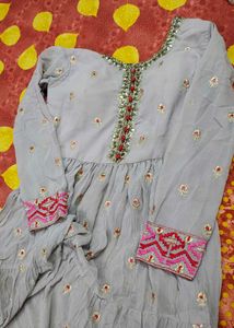Nyra Cut Suit With Heavy Palazzo And Dupatta.