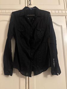 GUESS Stylish Black Button-Up Shirt for Women