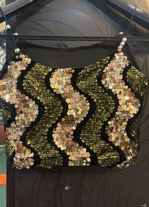 Sequin Embellished Crop Top