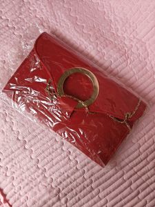 Red Clutch With Golden Chain 👜💌