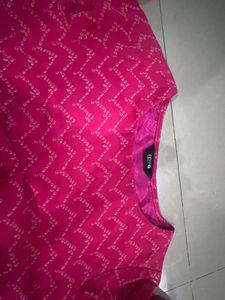 Pink Print Dress with Belt