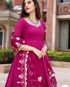 Pink Anarkali Suit with Dupatta