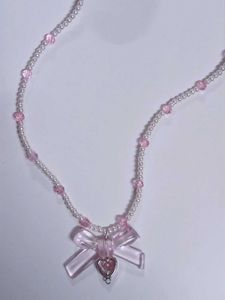 Handmade Coquette Pinterest Y2k Necklace Bow Heart