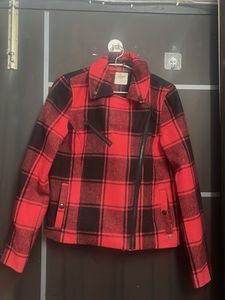 Red Plaid Moto Jacket