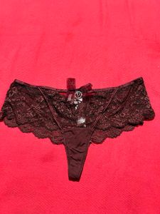 Women Lace Thong Panty – Maroon