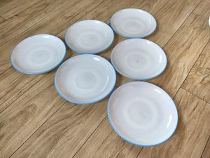 Set Of 6 Saucer Plates Plain White