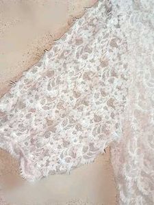 Partywear See-through Lace Top White