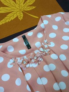Cute Pink Top With Polka Dots