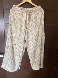 Rangmanch Beige Colour Printed Palazzo (L/XL)