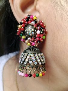 multi colour jhumka