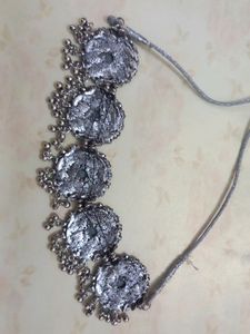 Oxidized Necklace With Tikka