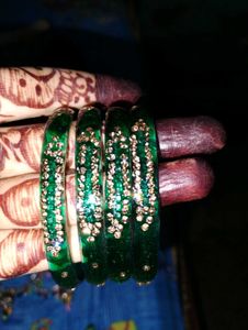 Green &amp; Gold Bangles