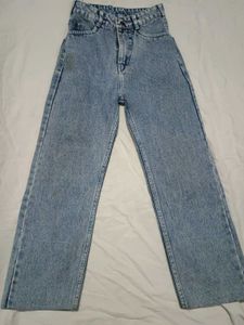 Women Boot Leg High Rise Blue Jeans