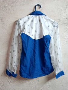 Trendy Ladies Fashion Mesh Shirt Multicolour