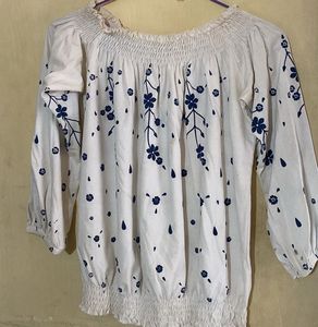 Floral White Top