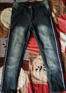 Striped Denim Jeans