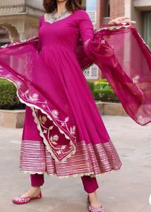 Pink Anarkali Suit with Dupatta