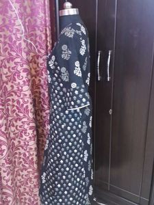Elegant Black Floral Kurta N Plazoo