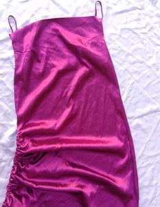 Brand New (Urbanic) Satin Ruched Cowl Neck Dress