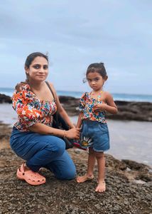 One Sleeves Mother And Daughter Twinning
