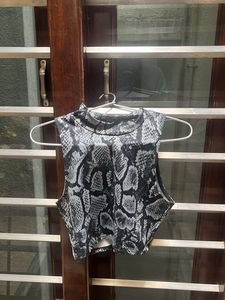 Snakeskin Print Sleeveless Top