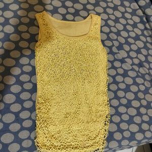 Yellow Crochet Tank Top