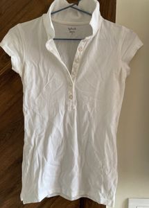 Y2k White Polo Tee