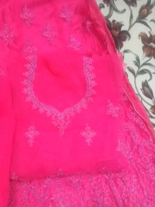 Hot Pink Embroidered Lehenga 34&#34; Size Non  Stiched