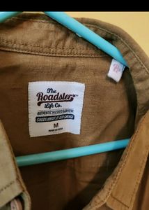 Roadster Men Khaki Cotton Shirt