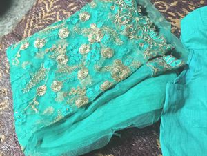 Green Embroidered Kurta Set
