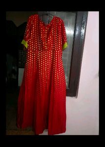 Red &amp; Green party wear piece &amp; dupatta in xl