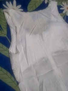 White Lace Trim Tank Top