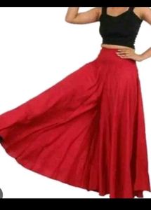 Girls Beautiful Long Golden And Red Skirts.