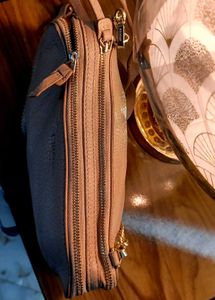 BiBi Taupe Leather Crossbody