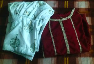 Burgundy Tunic and Dhoti Pants Set