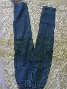 Blue Denim Cargo Pants