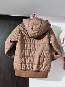 Women Brown Detachable Hood Puffer Jacket