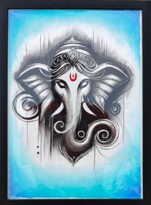 Unique Handmade Ganesha Framed Painting