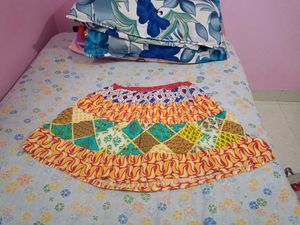 Khaki Shorts And Printed Short Skirt